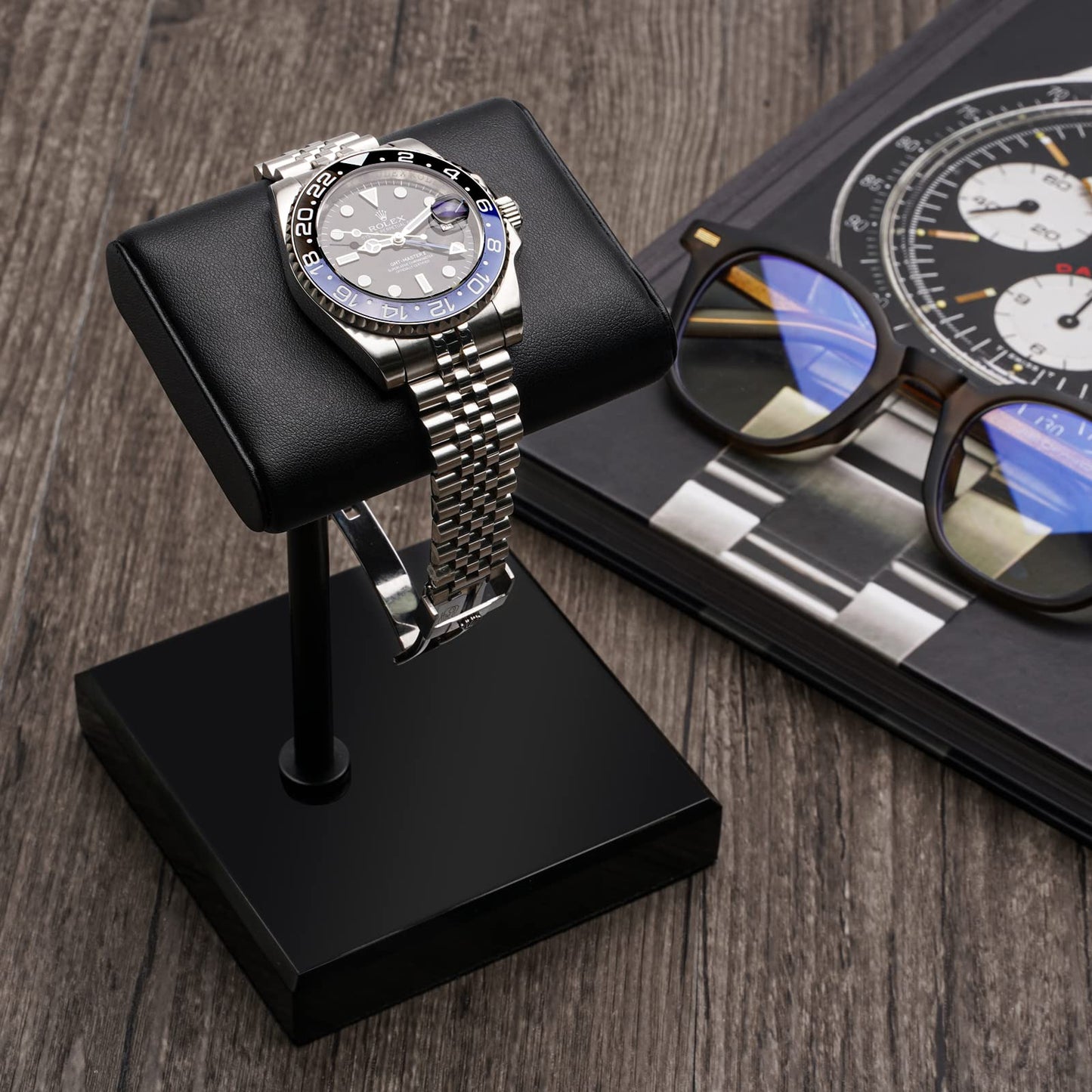 Ticacos Watch Stand | Watch Display Stand |Premium Leather Natural Marble Base | Watch Display Fits All Watches | watch stand | Watch Holder Organizer for Men