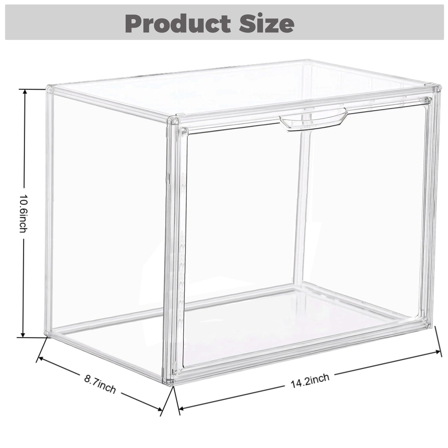 Tallsocne Clear Acrylic Stackable Storage Box with Magnetic Lid - 3 Pack Display Case for Collectibles and Figures Organizer