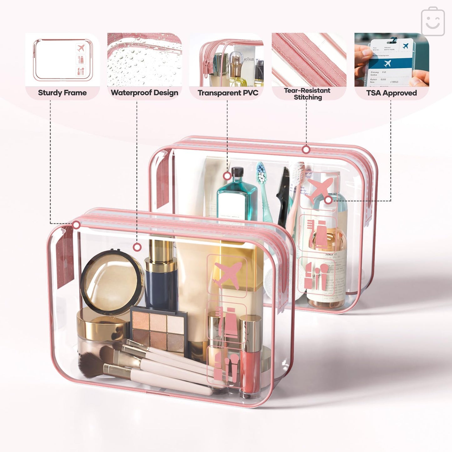 Veken 11-Pack Compression Packing Cubes for Travel Essentials,Compressible Expandable Large Luggage Suitcase Organizer Bags for Clothing,Durable Space Saver Bags with Toiletry Bags(Pink)
