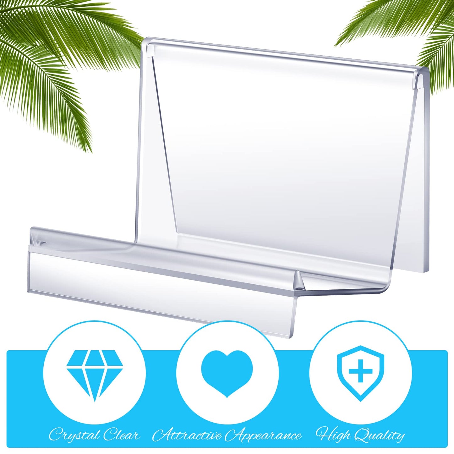 Qunclay 6 Pcs Purse Display Stand Clear Acrylic Wallet Display Stand Purse Holder Handbag Organizer for Bag Phone Cards Store