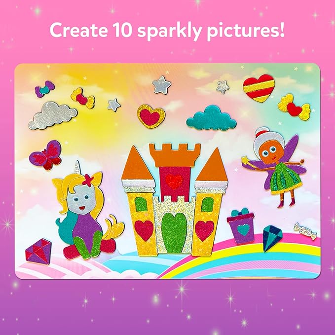 Skillmatics Foil Fun - Unicorns & Princesses, No Mess Art for Kids, Craft Kits & Christmas Fun Supplies, DIY Creative Activity, Travel Toys, Gifts for Ages 4, 5, 6, 7, 8, 9