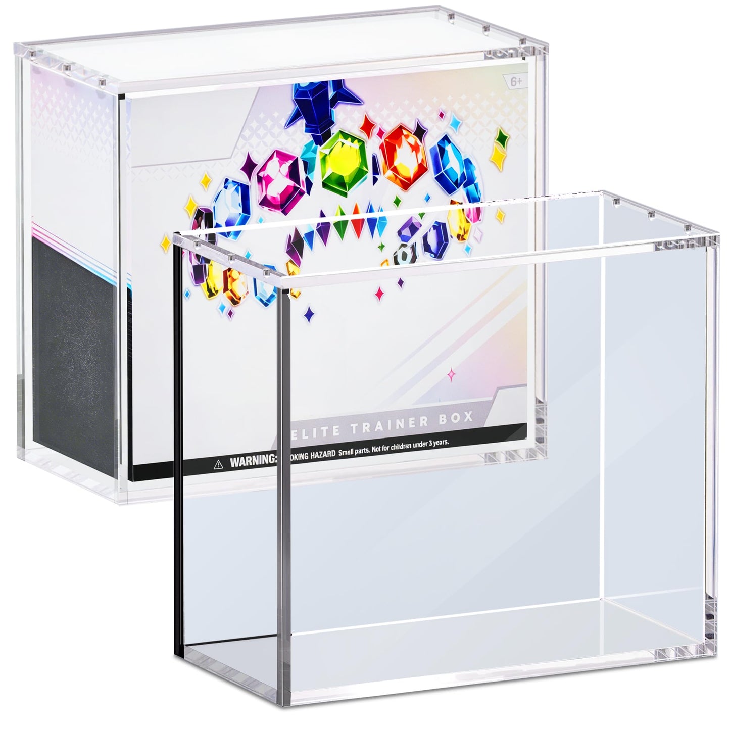Kisbox ETB Protector Case, 5mm ETB Acrylic Display Case, Clear Ultra Acrylic Boxes for Display Compatible with Elite Trainer Box, Dustproof and Waterproof Display Box
