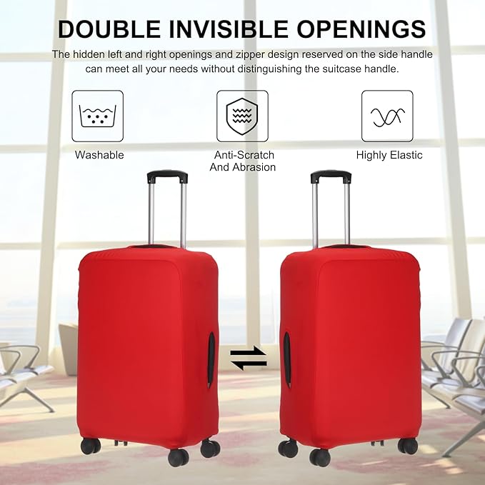 uxcell Travel Luggage Cover, Washable Suitcase Covers for Luggage Anti-scratch Suitcase Protector Elastic Baggage Protective, Fits 22-25 Inch Suit Case, Red