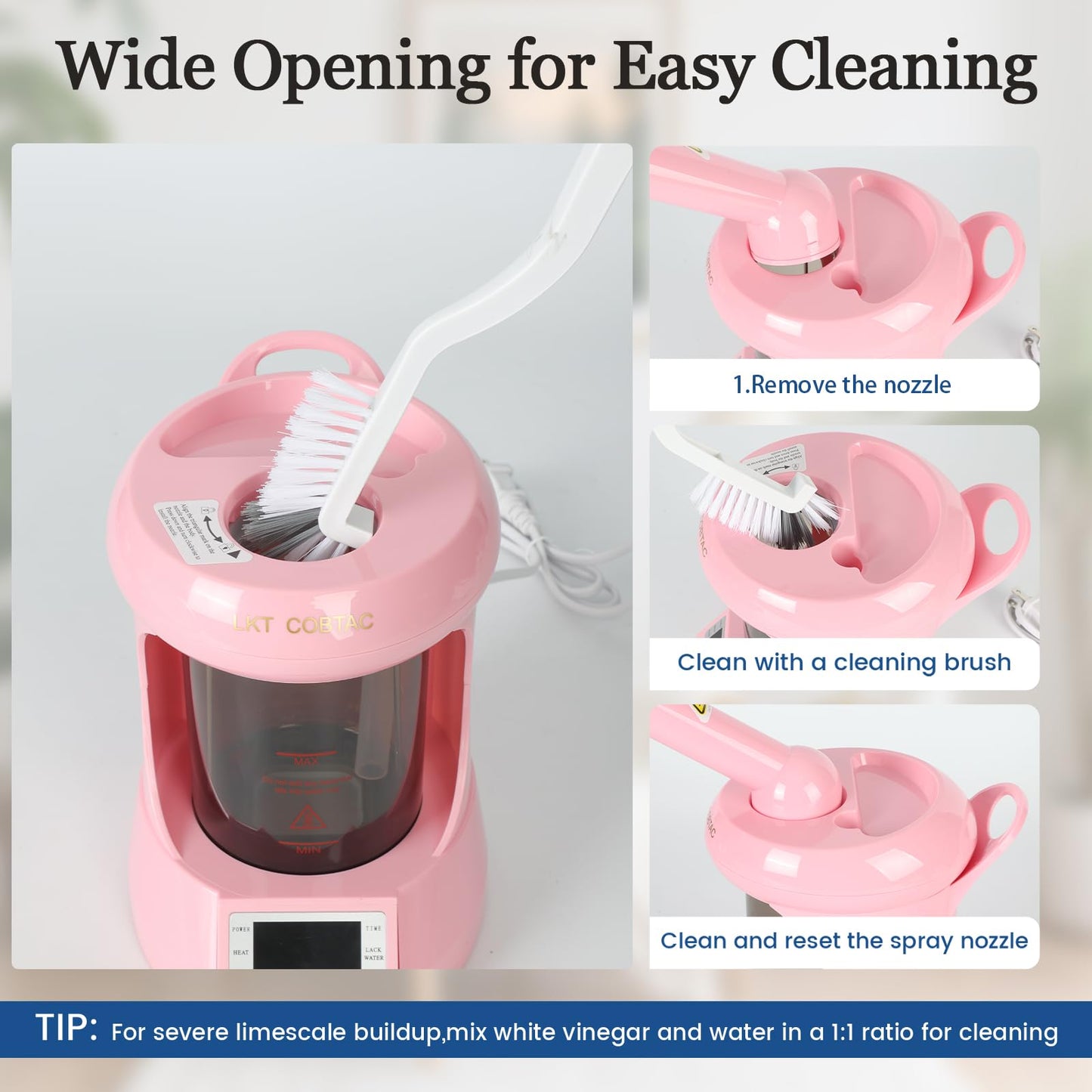 LKT COBTAC Hair Steamer,2 in 1 Hair and Facial Steamer Design for Personal Use at Home or Small Salon Shops