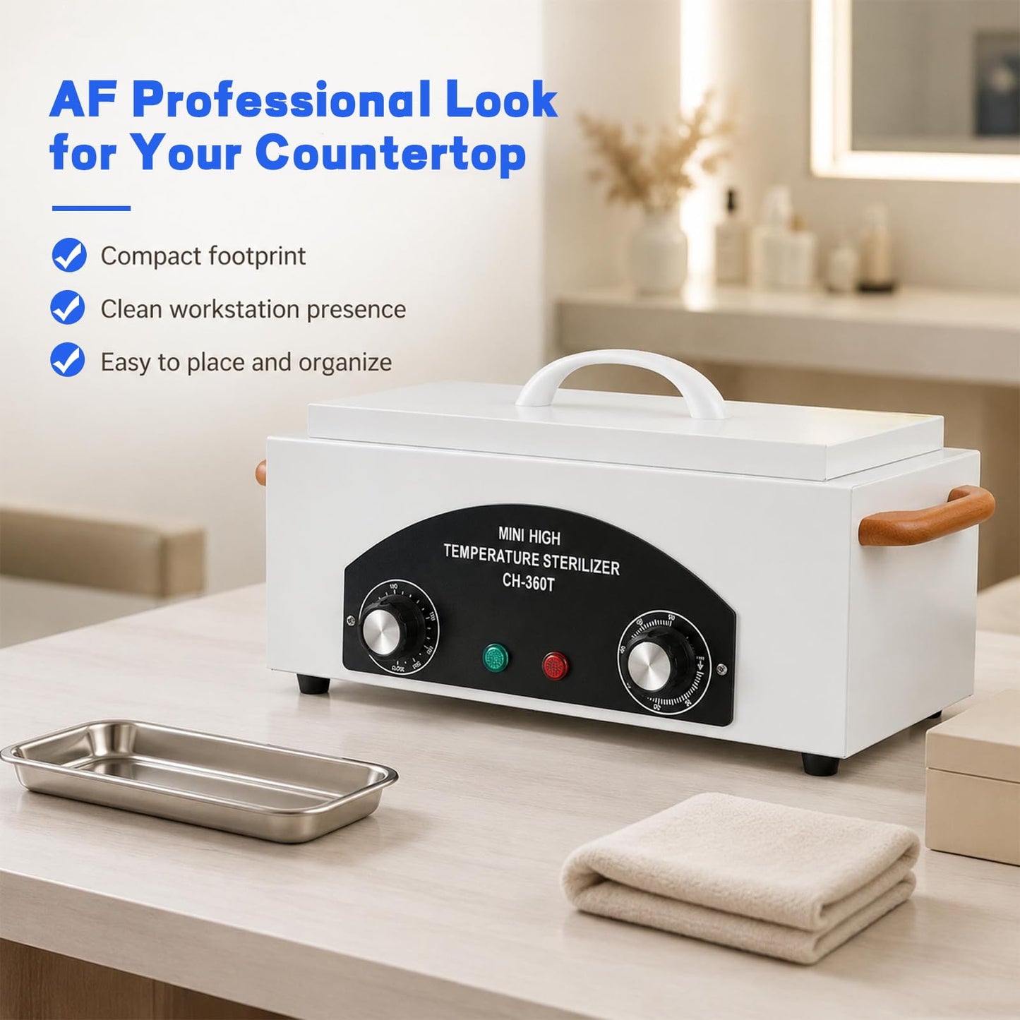 High Temperature Sterilizer Autoclave Machine, 110V 300W 1.5L Metal Tool Cleaner Machine, esterilizador de manicura, Nail Tool Sterilizer with Timer for Sundry Beauty Hair Nail Metal Tools