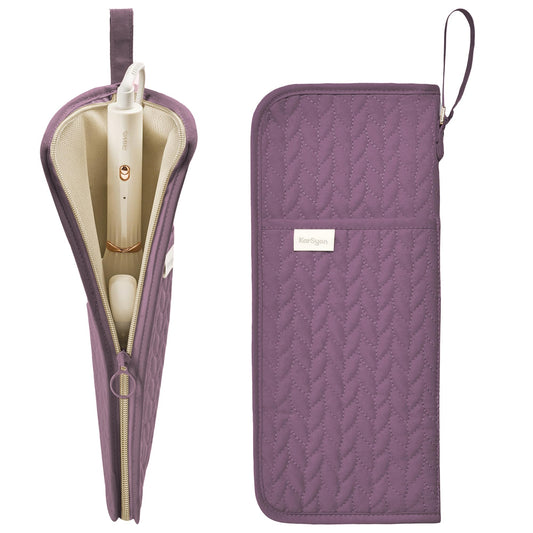 KarSyon Hot Tools Organizer Heat Resistant Mat Case Hair Tools Holder Travel Bag Portable Hair Styling Tools Cover Pouch for Curling Iron,Flat Iron,Hair Straightener (Purple)