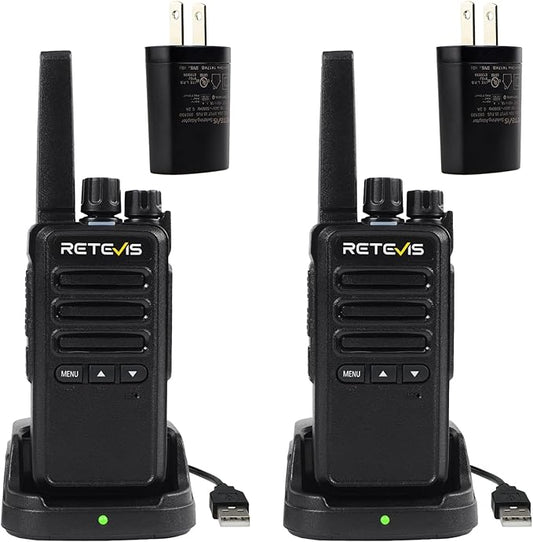 Retevis RT68B 2 Way Radio, Long Range Walkie Talkies for Adults, License Free, Heavy Duty, USB-C Charging, Two Way Radio for Hunting Camping Road Trip(2 Pack)