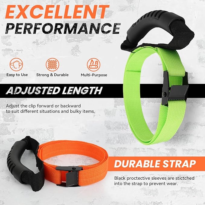 3 Pcs Heavy Duty Storage Straps with Handle Easy-Carry Wrap Cables Holder Easy Extension Cord Organizer Adjustable Lock Slider Buckles Storage Straps for Cables Ropes Hoses