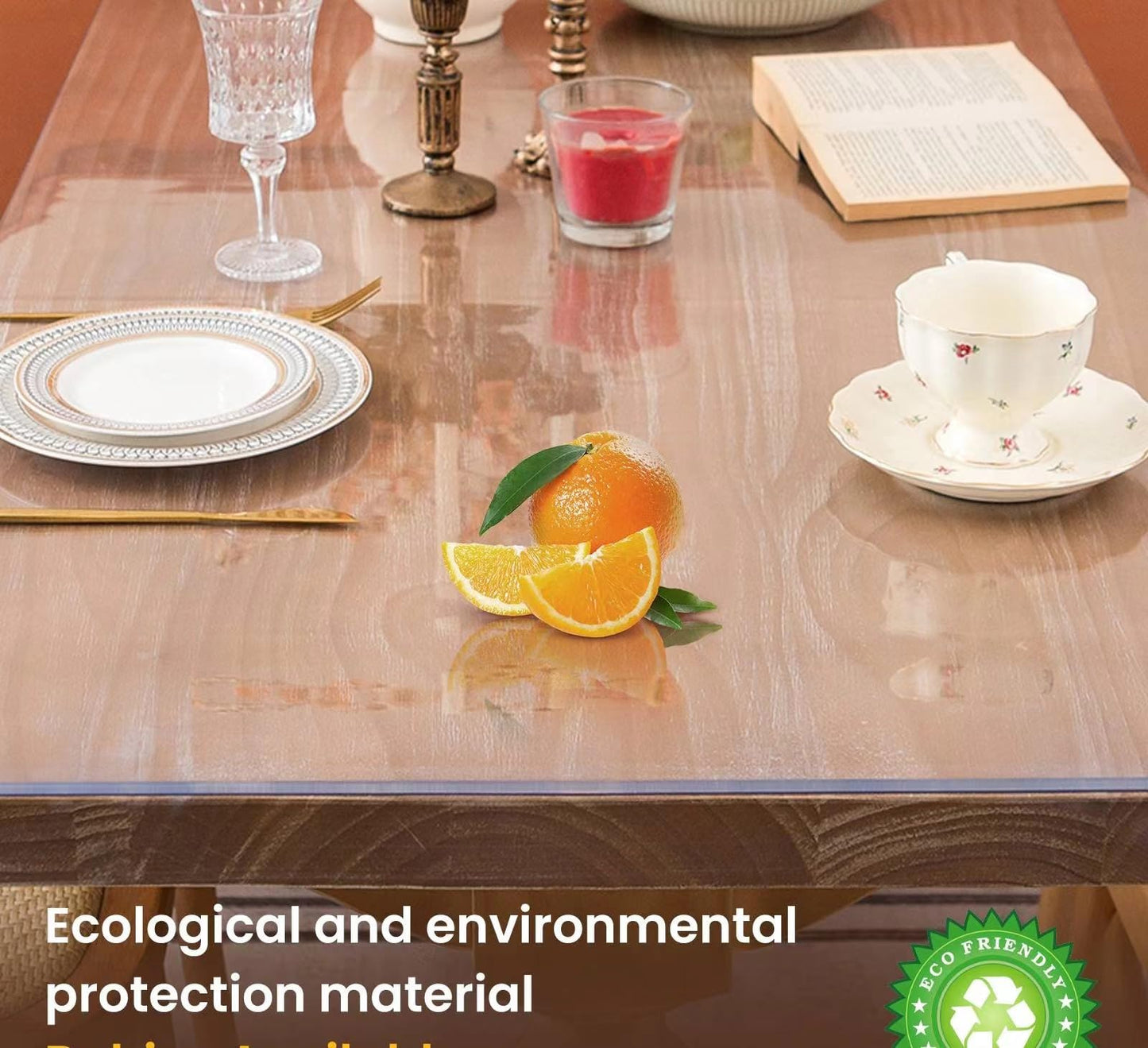 Whirltique Clear Table Cover Protector, 44 x 72 Inch Table Protector for Dining Room Table, 1.5mm Thick Clear Plastic Table Cover, Table Pad Mat for Kitchen, Writing Desk Pad for Desktop