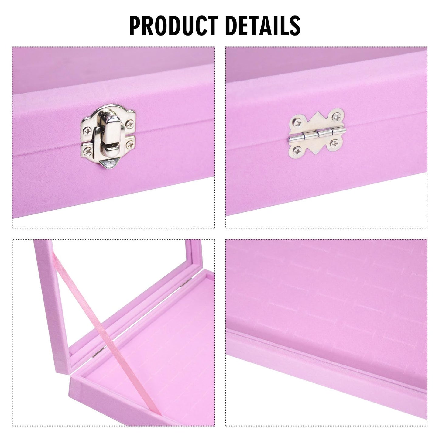 Vicoter Rings Organizer Tray 100 Slot Velvet Rings Earring Storage Box TranSparent Cover Jewelry Store Ring Display Box Jewelry Display Cabinet for Girl Wife Mother.