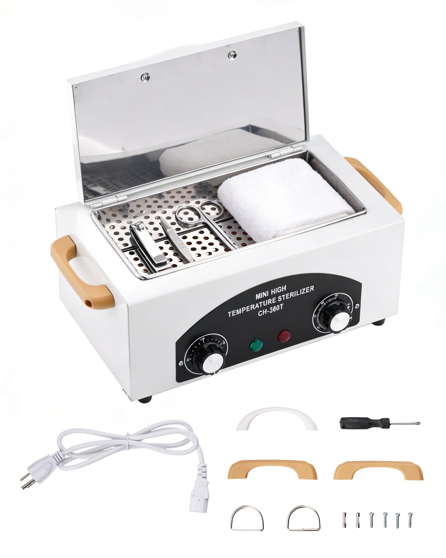 High-Temperature Cleaning Box for Metal Tools, 1.5L Capacity with Adjustable Timer 110V 300W, 122℉-428℉ Cleaning Cabinet for Nail Salons, Barbers & Home Use