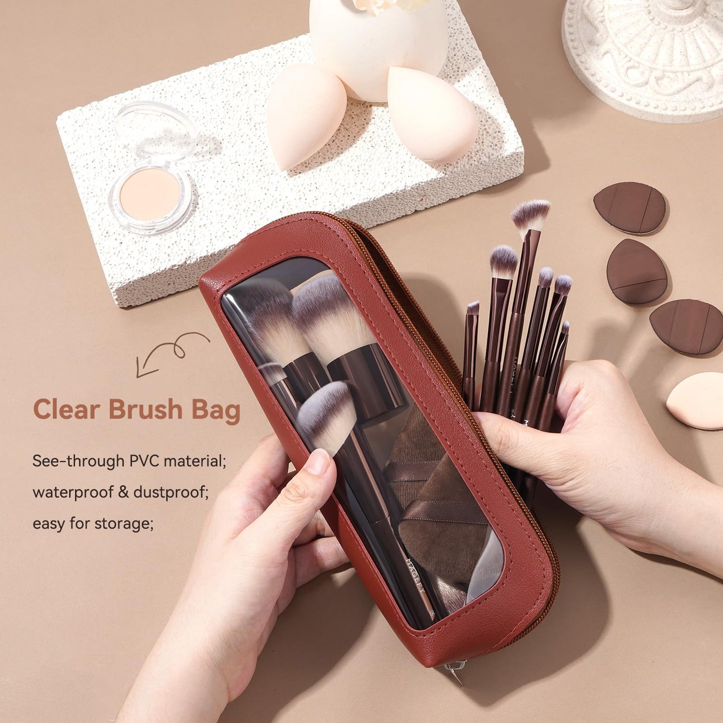 Makeup Brushes MAGEFY Travel Makeup Brush Set Professional Make Up Brushes for Powder Concealers Eye Shadows Eyebrow Countour Blush Brush Tools