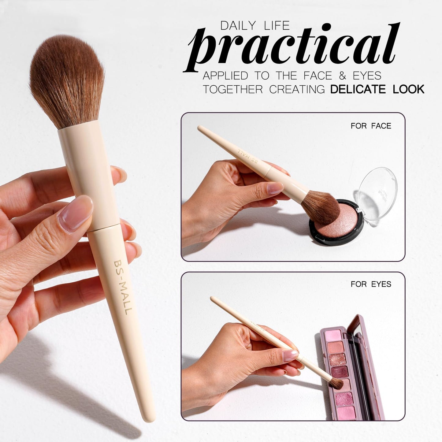 BS-MALL Professional Makeup Brush Set with Travel Case, Soft Synthetic Face & Eye Brushes for Foundation, Concealer, Powder, Blush & Eyeshadow for Beginners, Beauty Enthusiasts & Makeup Artists 18PCS