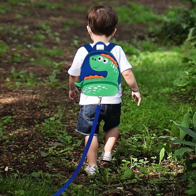 Accmor Toddler Harness Backpack Leash, Cute Dinosaur Backpacks with Anti Lost Wrist Link, Mini Child Leash Wristband Baby Protection for Walking, Keep Kids Close Tether Rein for Boys Aged 1-3 Years