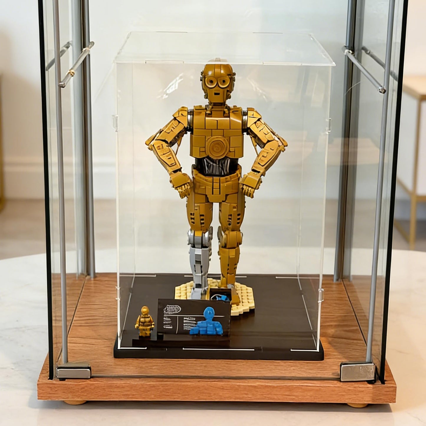 3MM Clear Acrylic Display Case Transparent for Lego 43020 FIFA World Cup Trophy for 11373 Sauron's Helmet for 75398 C-3PO 21349 21376 Cat 10323 10358 77072 43230 76463 76467 Black 9.8x9.8x15.7in