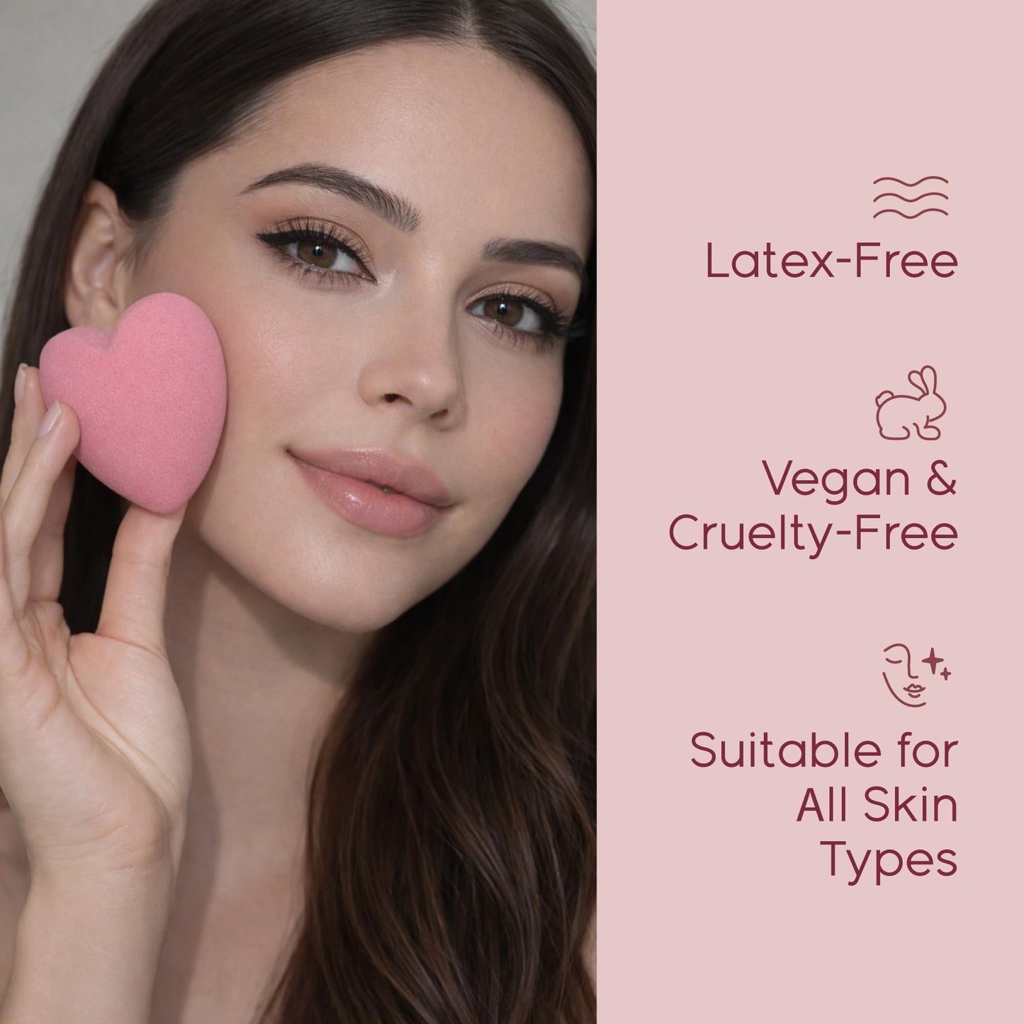 SweetHeart Sponge Heart-Shaped Makeup Sponges – Soft & Bouncy, Latex-Free Beauty Sponges for Liquid, Cream & Powder, Use Wet or Dry (6-Pack)