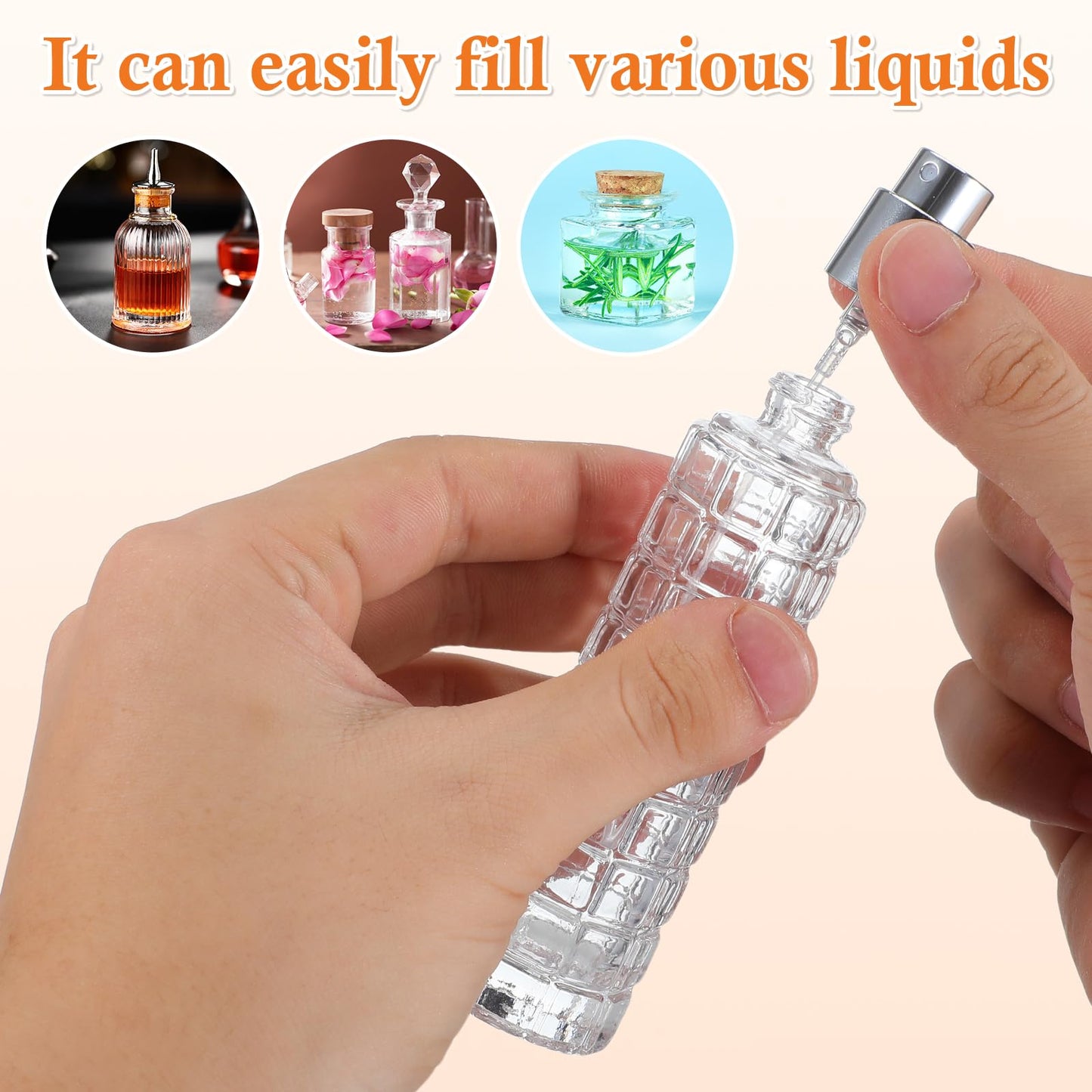 Ipetboom 2 Pcs Glass Cocktail Sprayer Empty Spray Bottle Refillable Bitters Bottle for Vermouth Perfume Fragrances Bar Mist Control Travel Home Use