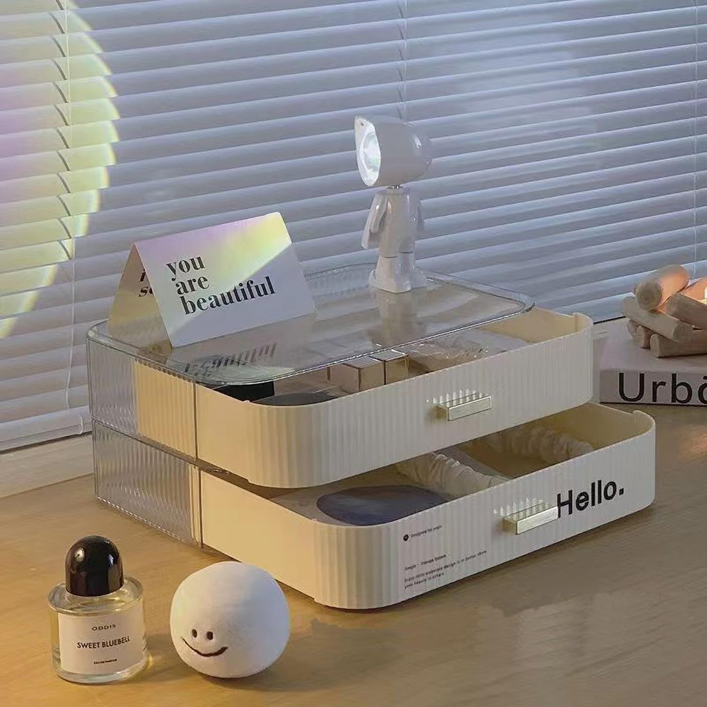 MIUOPUR Stackable Makeup Organizer Drawers, Bathroom Vanity Organizers and Storage, Ideal for Desk and Dresser Countertops, Great for Cosmetics, Skincare, Lipsticks, Nail Care, Cream