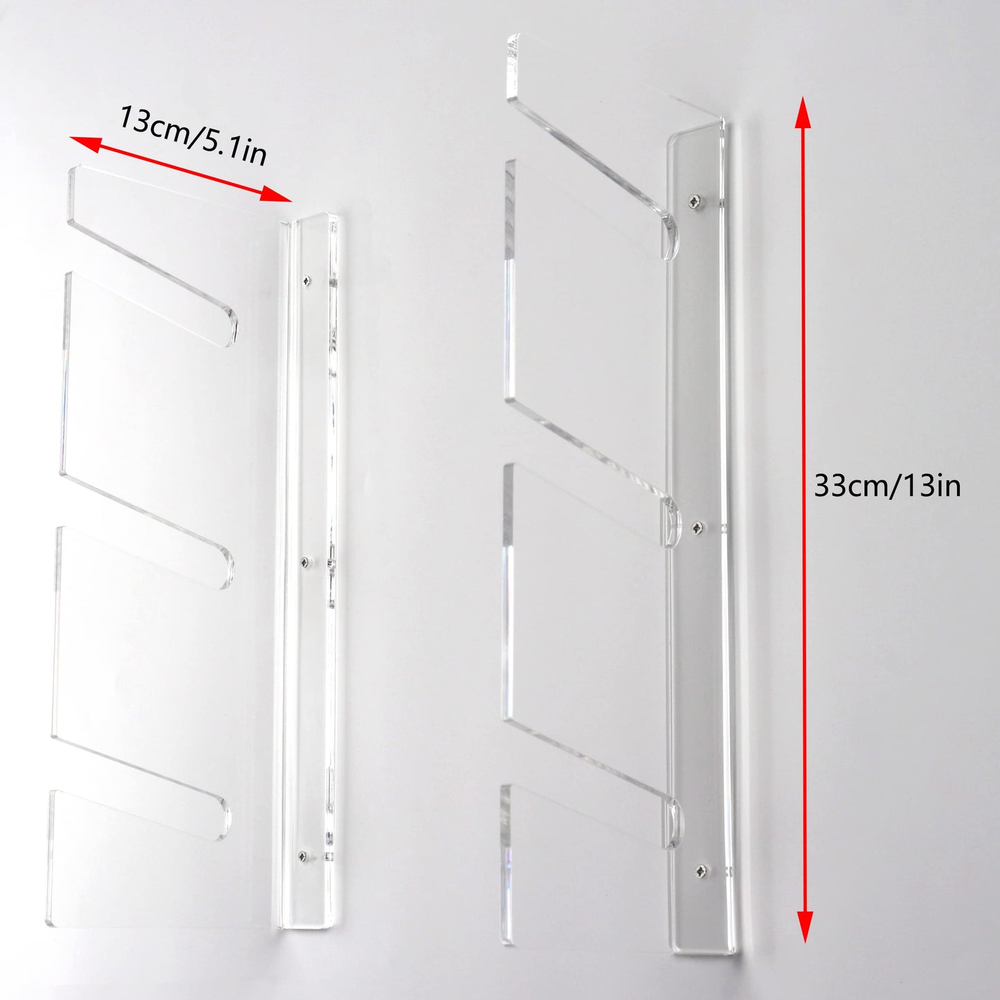 HHUXIUE Wall-Mounted Skateboard Mount - Space-Saving Horizontal Display Rack for Secure Skateboard Storage & Decoration (3 Layers Transparent)