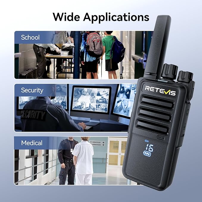 Retevis RT68H Walkie Talkies Long Range, Rugged 2 Way Radio with Earpiece, 1200mAh, Hidden Display, 9-Level Squelch, License-Free Two Way Radio(10 Pack with 10 Way Charger)