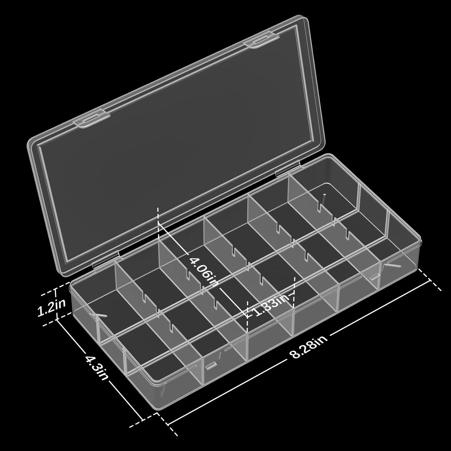 clear visible plastic storage box cosmetic tools storage box makeup tools fishing tackle accessory box organizer jewelry screws hardware accessories organizer box (4Pack)