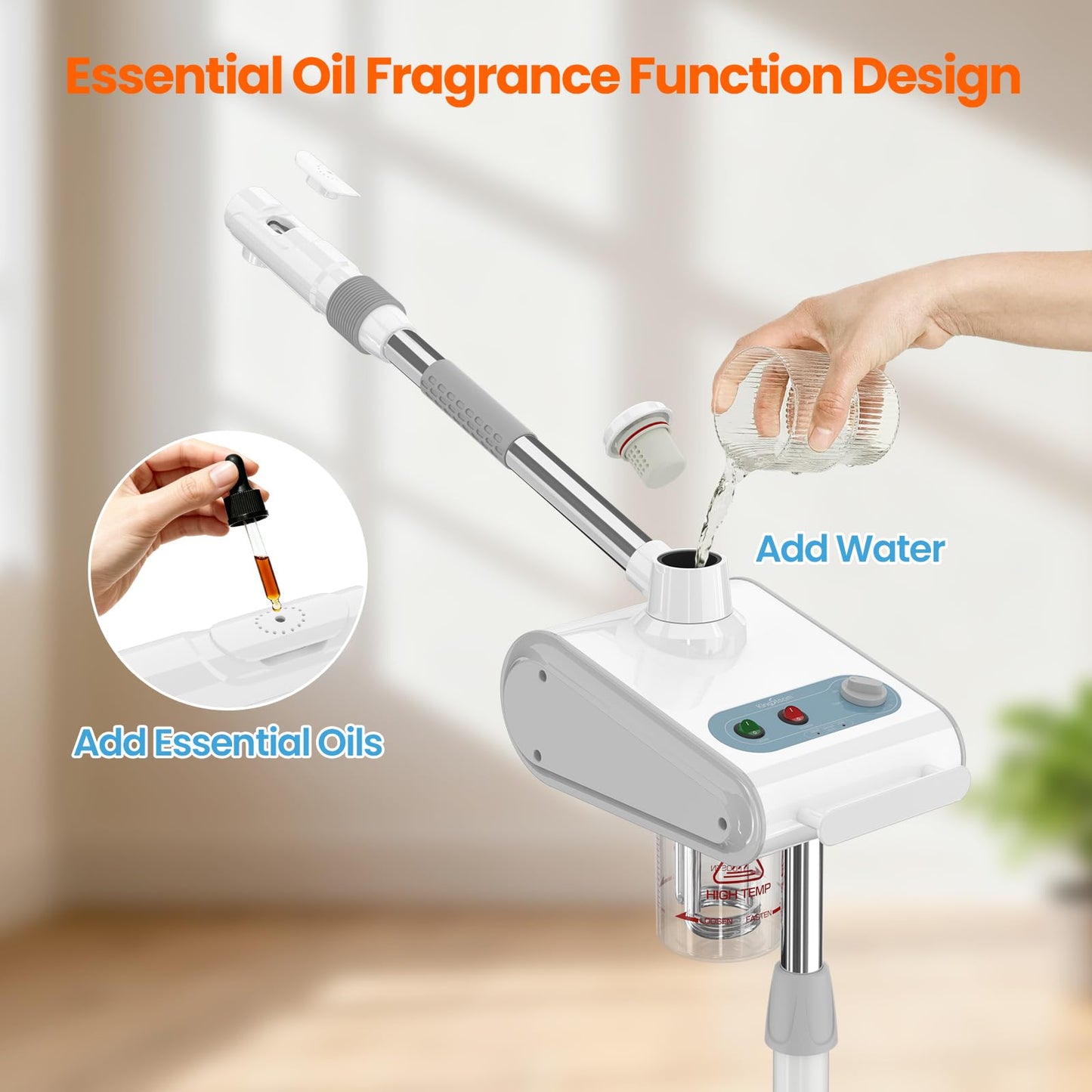 Kingsteam Professional Nano Ionic Facial Steamer with Ozone – 700ml Large Capacity Stand Facial Steamer for Deep Pore Cleansing, Hydration and 60 Min Timer for Salon, and Home Skin Care Use
