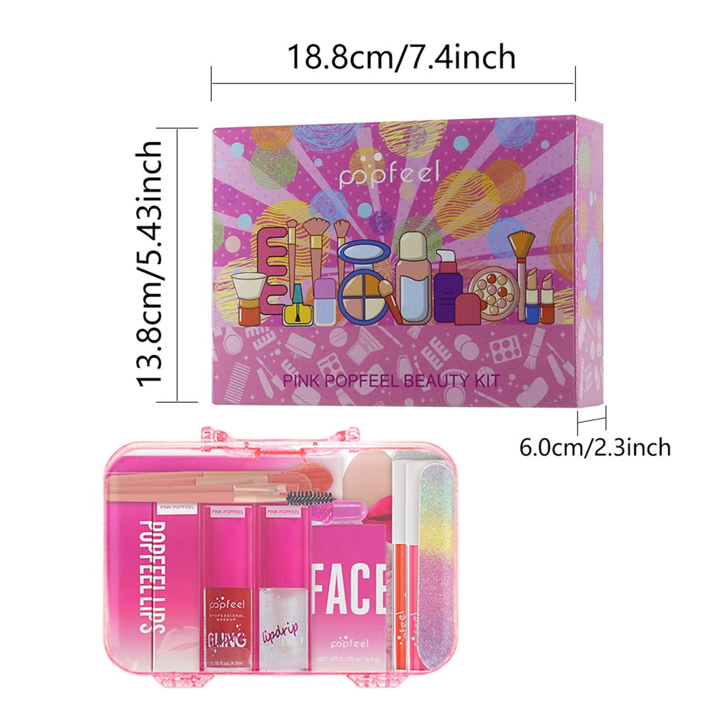 Hot Pink All in One Makeup Kit for Women Full Kit, Mother's Day Makeup Gifts Set for Women Girls, Hot Pink Makeup Essential Bundle Include Eyeshadow Palette Lipstick Blush Foundation Concealer