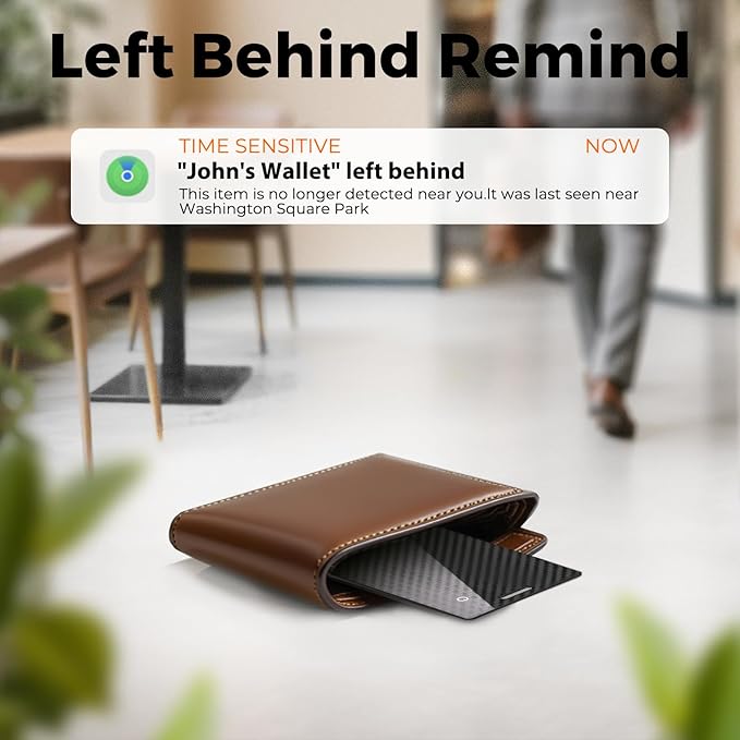 [Apple MFi Certified] 2 Pack Wallet Tracker Card with Apple Find My (iOS Only) Rechargeable Air Tracker Tags Bluetooth Wallet Finder IP68 Waterproof GPS Tracker Item Finder for Keys, Bags, Passport