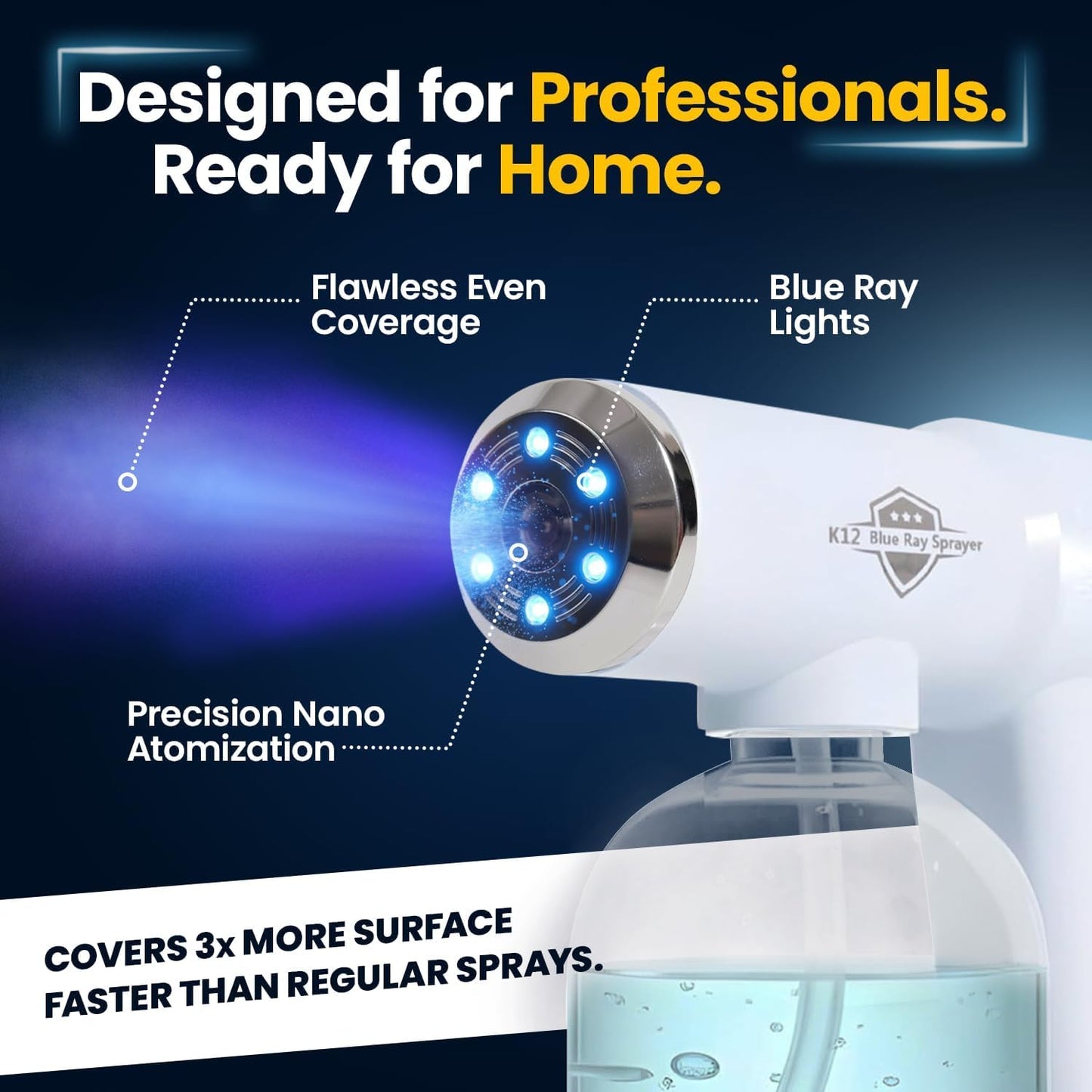 Professional Disinfectant Nano Spray Gun, Ultra Fine Atomizer Sprayer,White