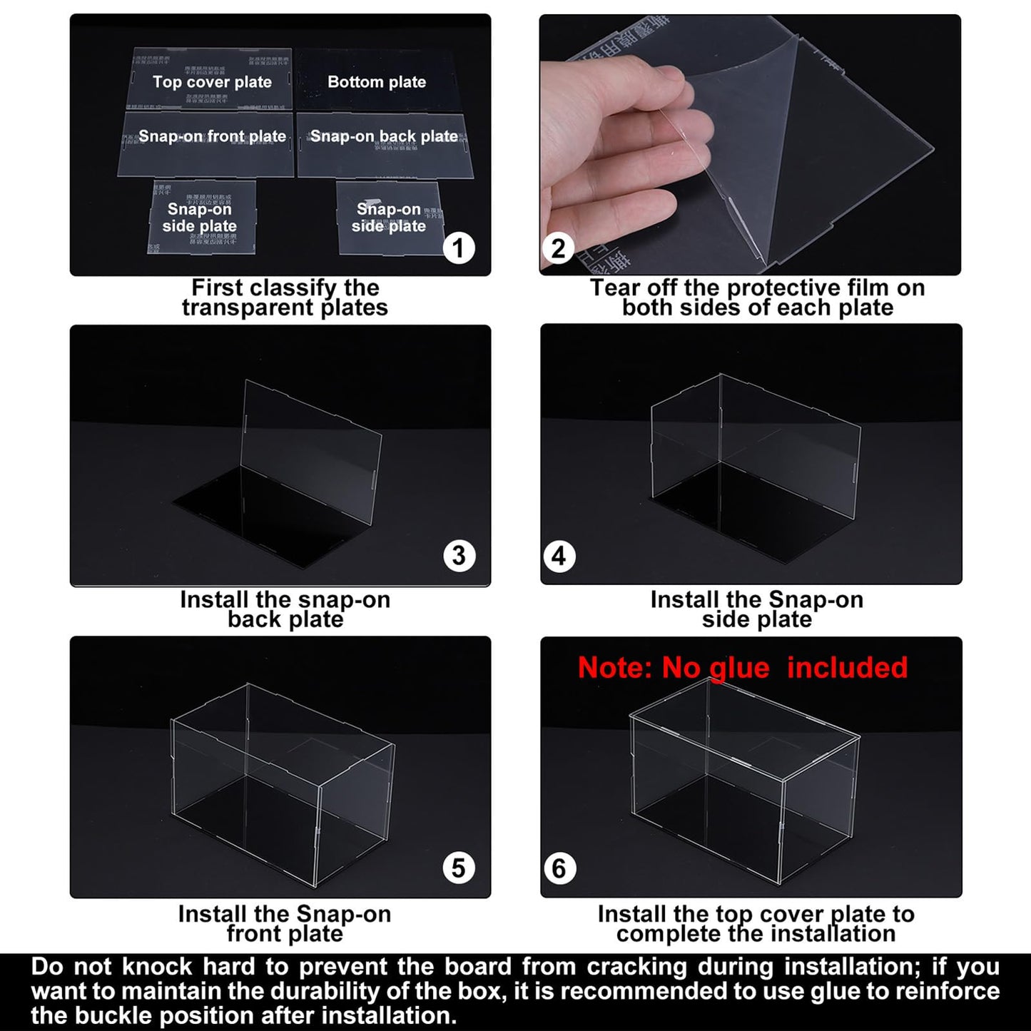 uxcell Acrylic Clear Display Case Box Dustproof Protection Showcase Cube Collectibles Show Box 7.9x7.9x3.9inch