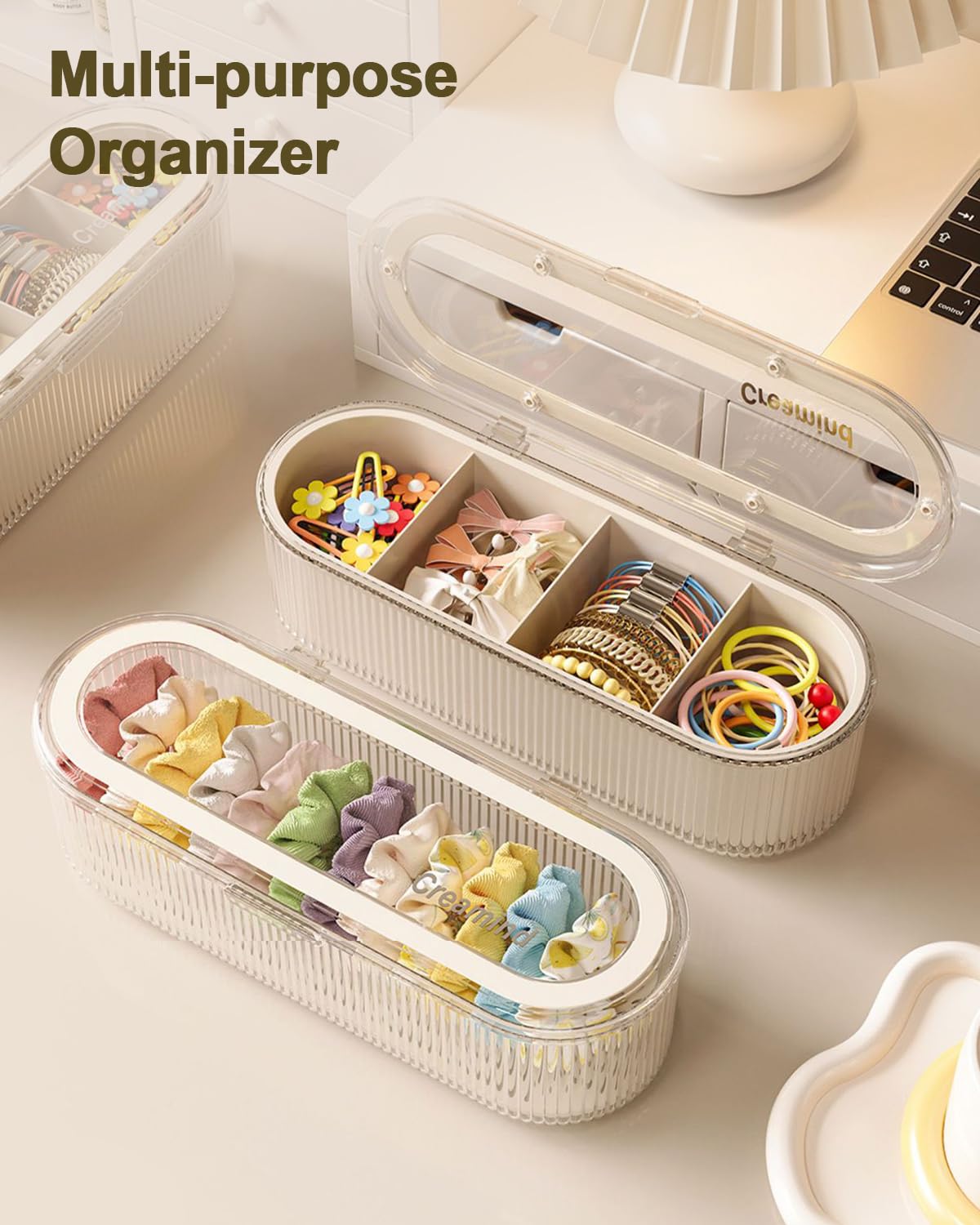 Sylmifoi Makeup Brush Holder Organizer, Cosmetic Storage Case with Lid, Clear Acrylic Waterproof Dustproof Organizer for Makeup Sponges, Vanity, Bathroom & Desktop (1 Pack)