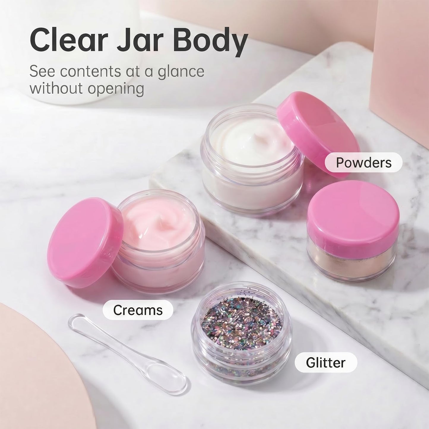 5 Gram Sample Containers with Lids, 200 Count 5ML Sample Jars, Empty Cosmetic Containers with Lids, Small Makeup Travel Containers for Glitter, Lotion, Cream, Beads, with Labels, Mini Spatulas