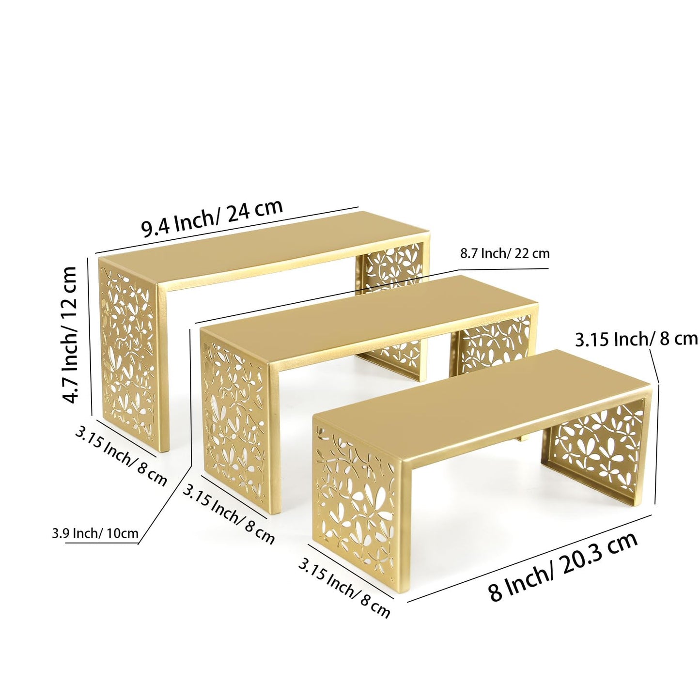AIM & GGKK 3-Tier Gold Perfume Organizer Stand | Rustproof Metal Cologne Display Rack for Cluttered Vanity & Bathroom | Space-Saving Vertical Fragrance Holder & Elegant Cupcake Tower for Party Decor