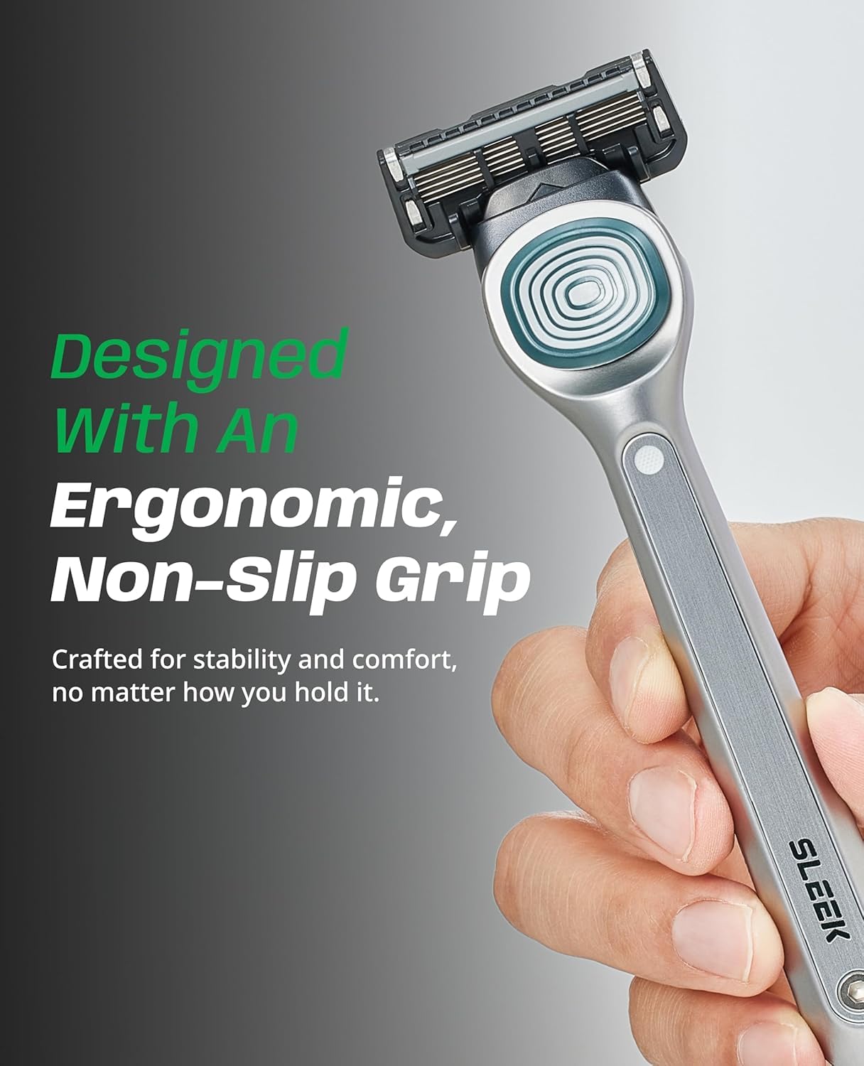 DORCO SLEEK 6 Blade Razor for Men with Multi-Flex Technology for a Smooth & Comfortable Shave | Cartridge Razor for Men, Razor Handle with Stand + 5 Cartridges