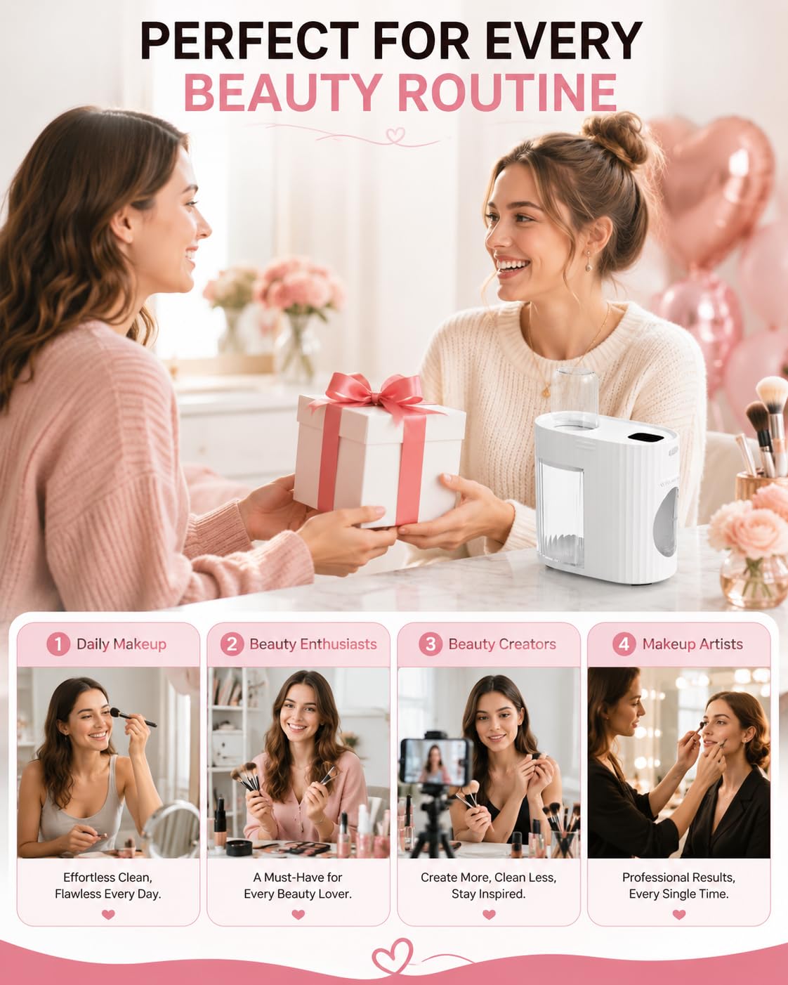 ALAFLY 3 IN 1 Electric Makeup Brush Cleaner & Dryer, Automatic USB Deep Cleaning Machine, Portable Quick Clean & Dry [No Need to Remove Makeup Brushes], Fits Most Brush Sizes