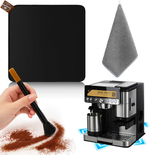 1 Pcs Sliding Mat for Ninja Luxe Cafe Espresso ES601, with Microfiber Towel and Coffee Brush, Slide Easily, Cleanig Kit, Cafe Accessories,Scratch-Free Movement for Countertop and Keep Machine Clean
