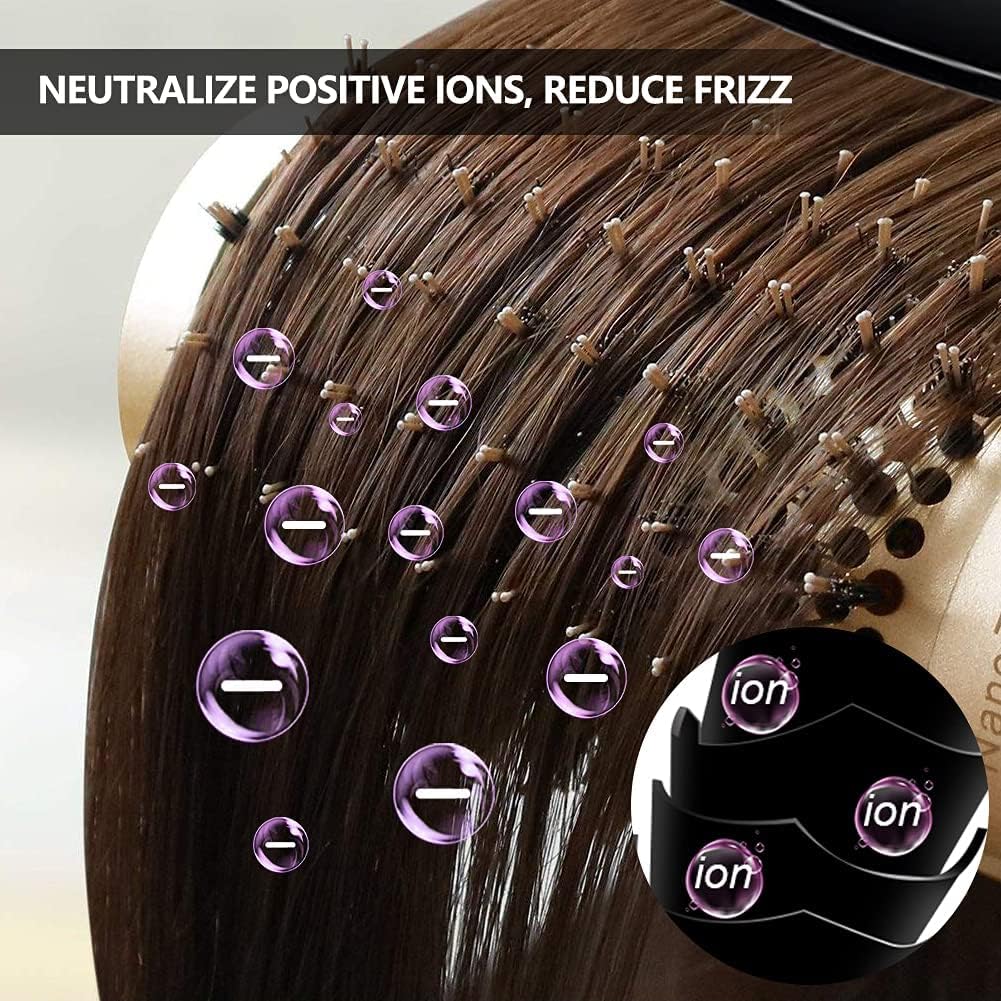 Aozzy Hair Brush, Round Brush Set for Blow Drying - Professional Boar Bristle Hair Styling Brush, Nanothermic-Ion Technology, Vented Ceramic Barrel, for Women - 4 Size Options, Golden