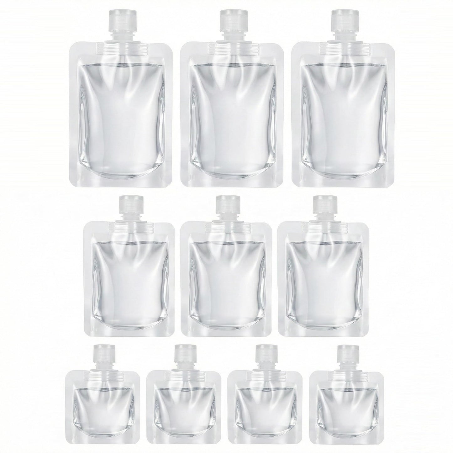 Travel Pouches for Toiletries, 13 Pack TSA Approved Refillable Travel Liquid Pouches, Flat Travel Bottles for Toiletries, Reusable 3oz Portable Containers with Funnel, Labels & Clear Carry On Bag
