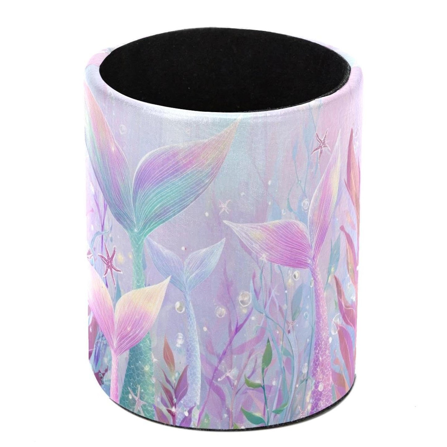 Leather Pen Holder for Desk, Mermaid Tail Pencil Cup Pen Organizer Makeup Brush Holder for Office Home Kids Countertop Desk Accessory Storage