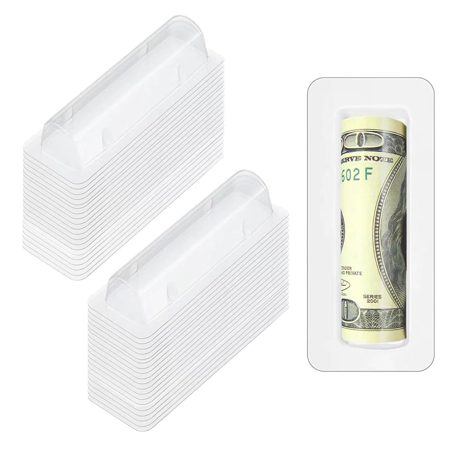 60 Pcs Lip Balm Pouches Plastic Money HolderClear Lipstick Holder Clear Plastic Domes for Gift Card DIY Crafts with Double Side Tape