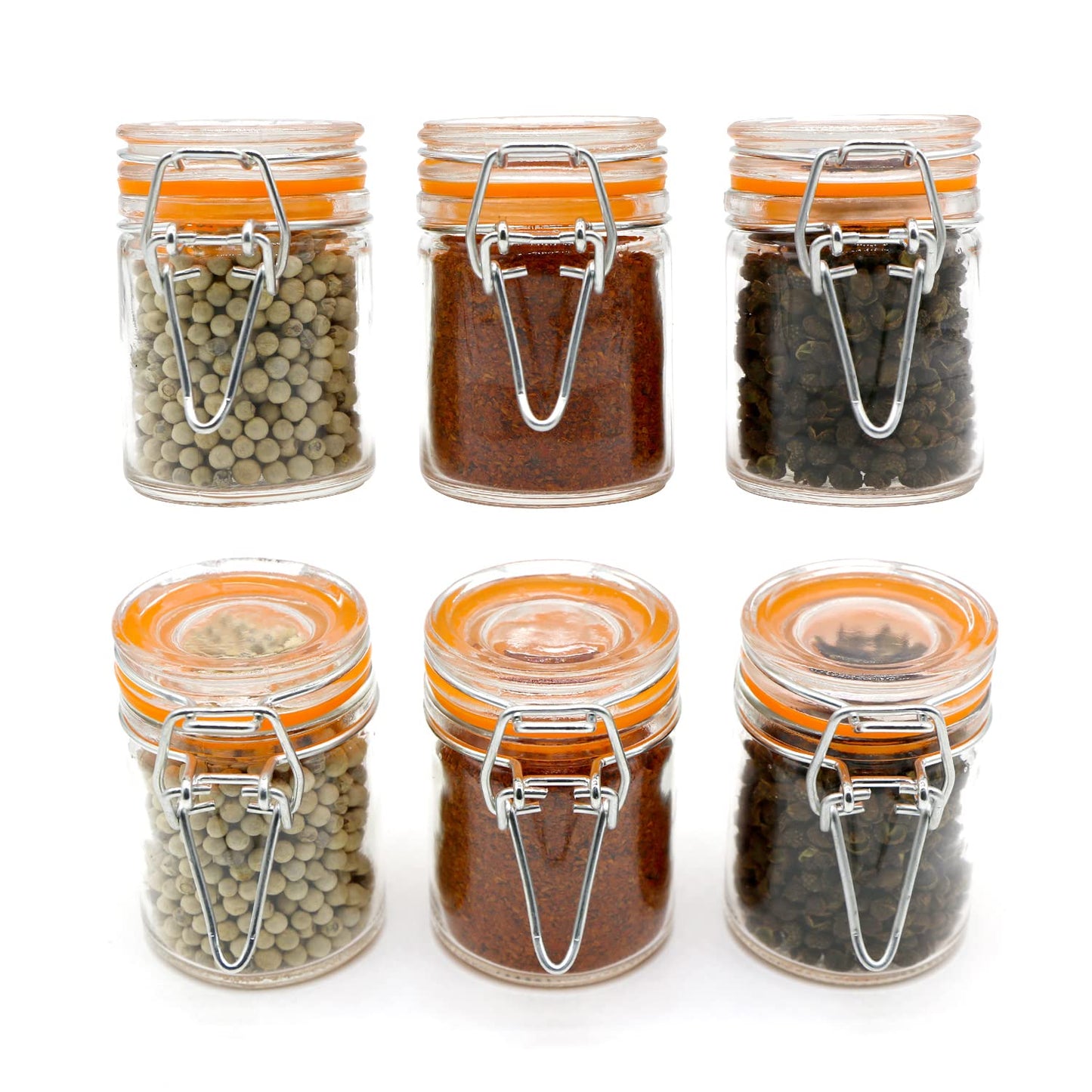 Homelike Style 1.7 oz Mini Glass Spice Bottles, 24 Pack Small Glass Jars with Airtight Lid and Leak Proof Rubber Gasket, Empty Spice Containers with Labels for Home and Kitchen
