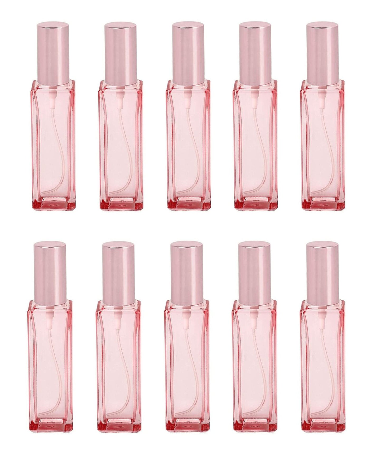 20ML Glass Perfume Bottles Empty Pink Spray Perfume Bottles with Rose Gold Lid Refillable Portable Empty Refillable Perfume Atomizer Vials Refillable Cosmetic Containers for Perfume Essential Oils
