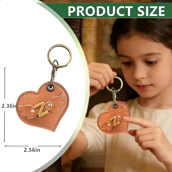Initial Letter Leather Alphabet Keychain Holder Case Compatible with AirTag,Cute Protective Air Tag Cover with Bronze Keyring,Anti-Scratch Finder GPS Tracker Case for Pets Keys Wallet Luggage(Z)