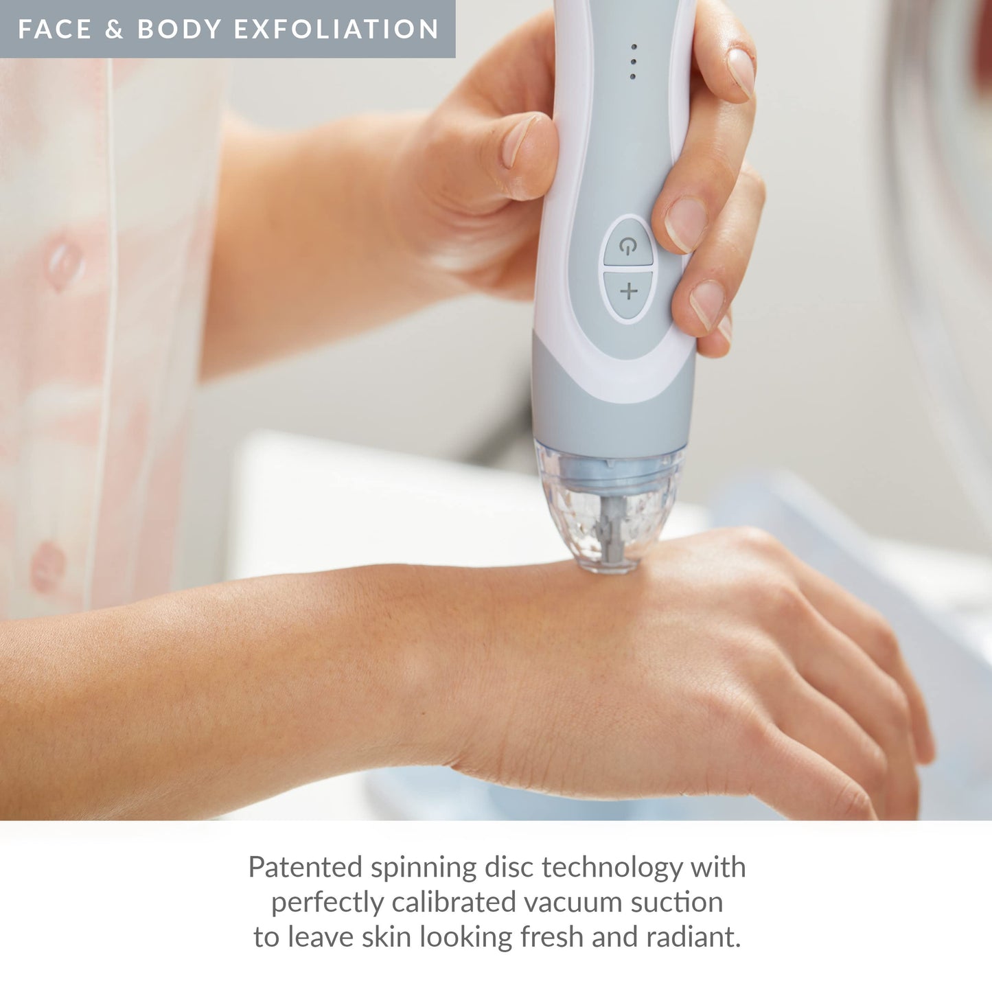 PMD Beauty Personal Microderm Elite Pro - At-Home Use, Facial Exfoliator Tool, Microdermabrasion Machine Kit for Face and Body Skincare, London Fog Grey + Serum
