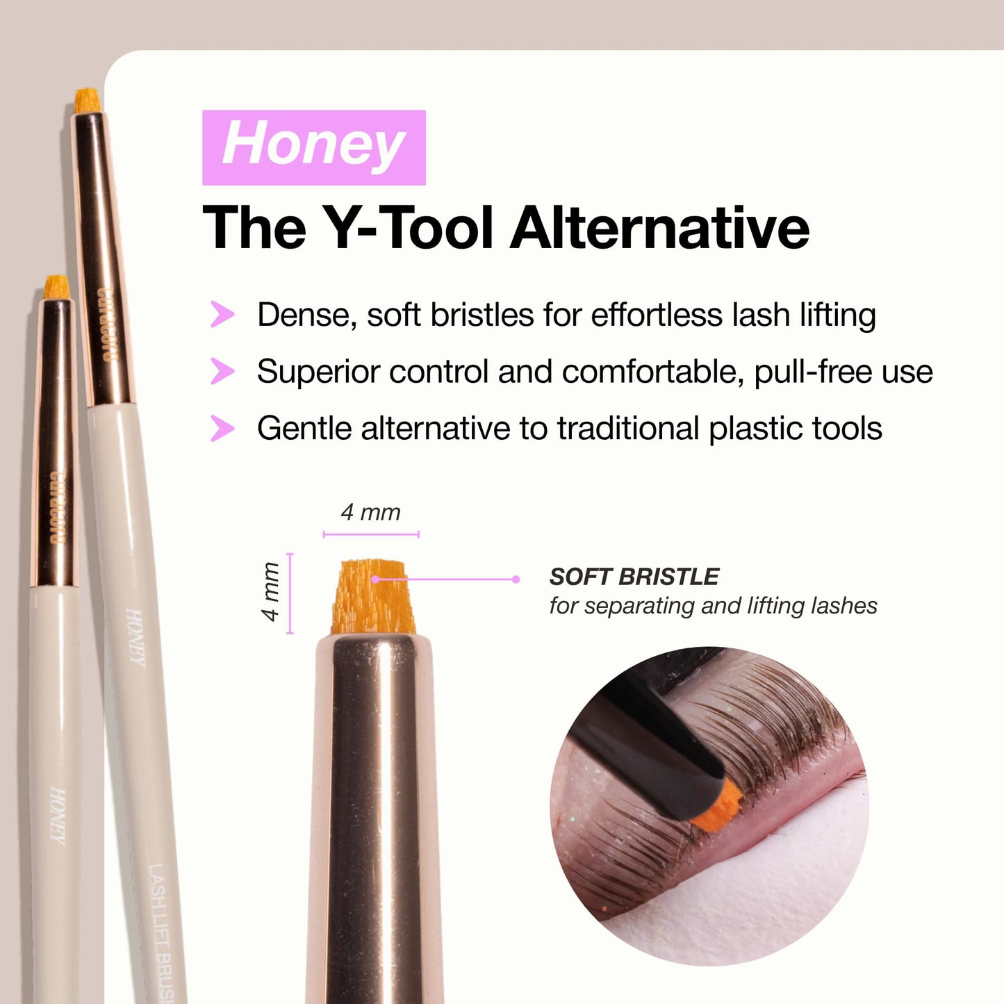 Curacoro Lash Lift Brush Set, 4-Piece Lash Brushes with Soft Bristles
