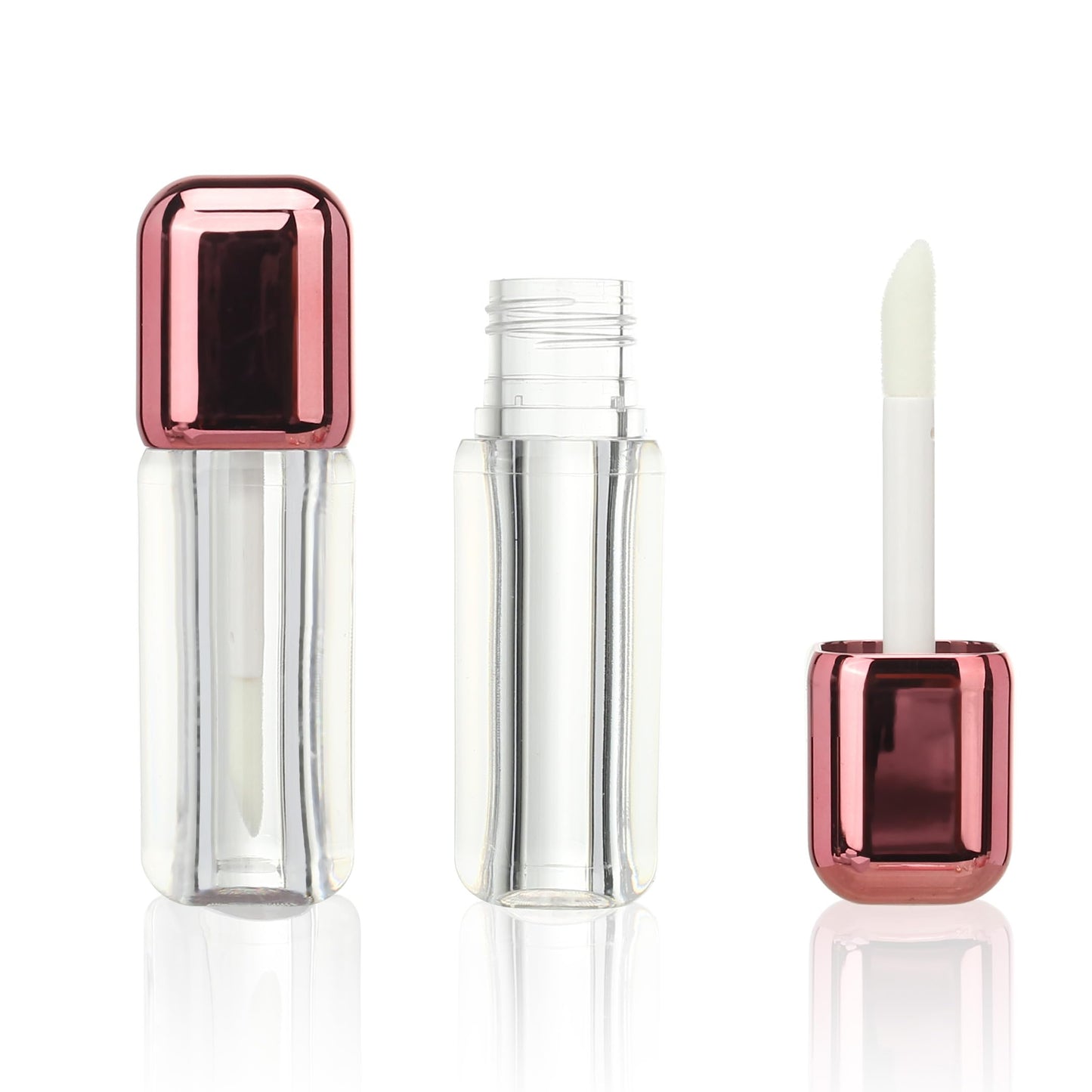 COSIDEA 14pcs Rose Gold 7ml Square big doe foot wand lip gloss tubes for DIY lipgloss containers tubes with thick wand