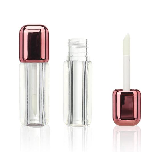 COSIDEA 14pcs Rose Gold 7ml Square big doe foot wand lip gloss tubes for DIY lipgloss containers tubes with thick wand