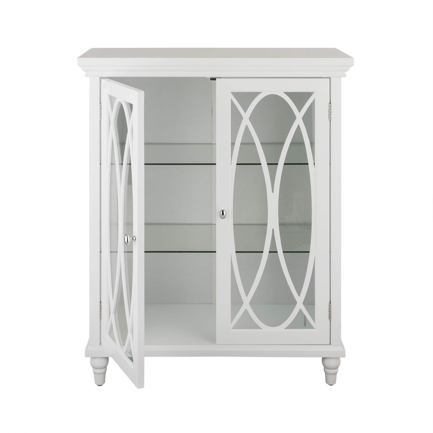 Teamson Home Florence 26 in. x 32 in. 2-Door Freestanding Wooden Floor Cabinet with Adjustable Shelves for Storage Solutions in Bathrooms, Kitchens, Laundry Rooms, Home Offices, White