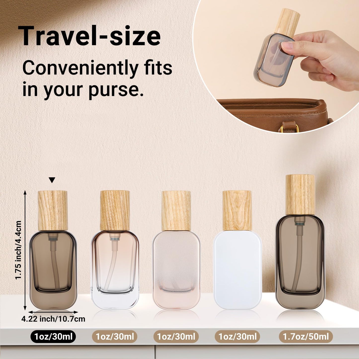 Segbeauty 1oz Glass Pump Bottle Dispenser Empty for Moisturizer, 2pcs Mini Travel Bottles Refillable, 30ml Glass Travel Containers for Cream Foundation Oils, Black Small Lotion Bottle with Pump