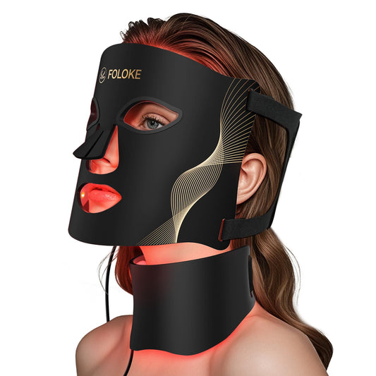 Red Light Therapy for Face, LED Light Therapy Mask Skin Care Mask & Neck, LED Red & NIR Light Therapy Wavelength for Home Use, Working Travel Yoga Sleep
